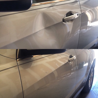 Big Dent Repaired without Paint or Bondo